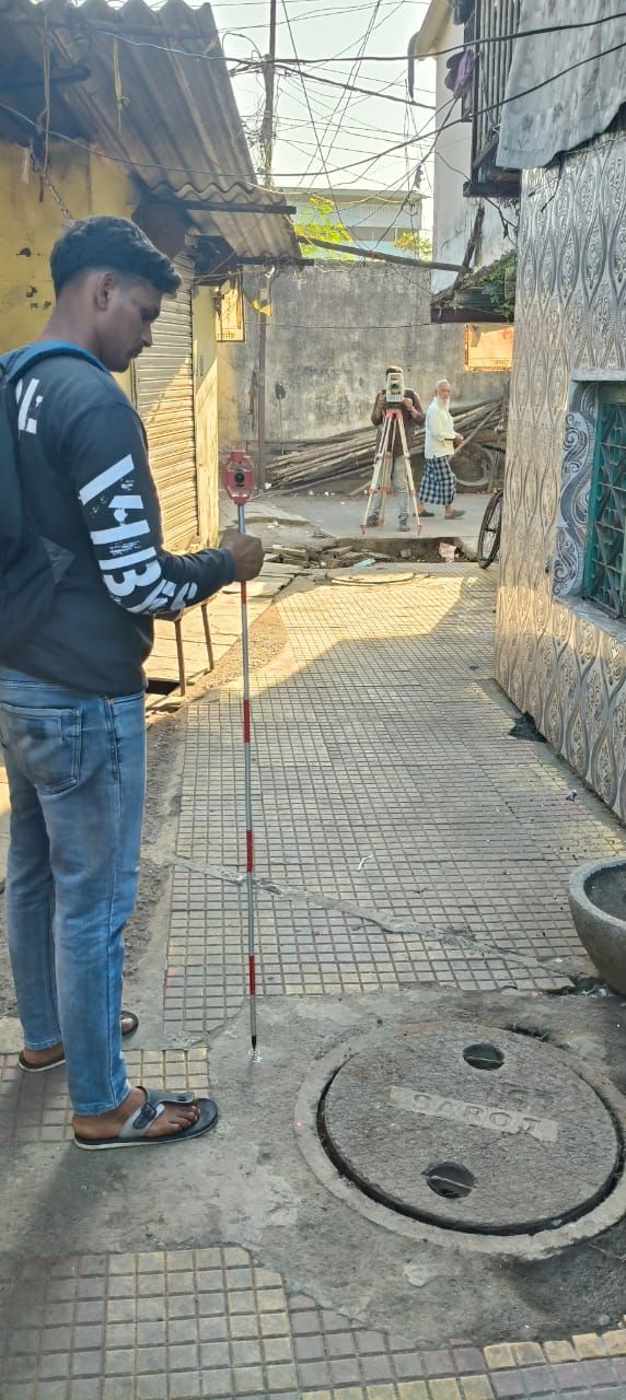Recording existing manhole levels